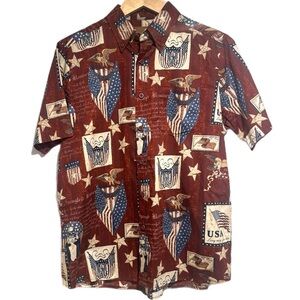 Americana Vintage 90s Deadstock Patriotic USA Flag Men's Shirt